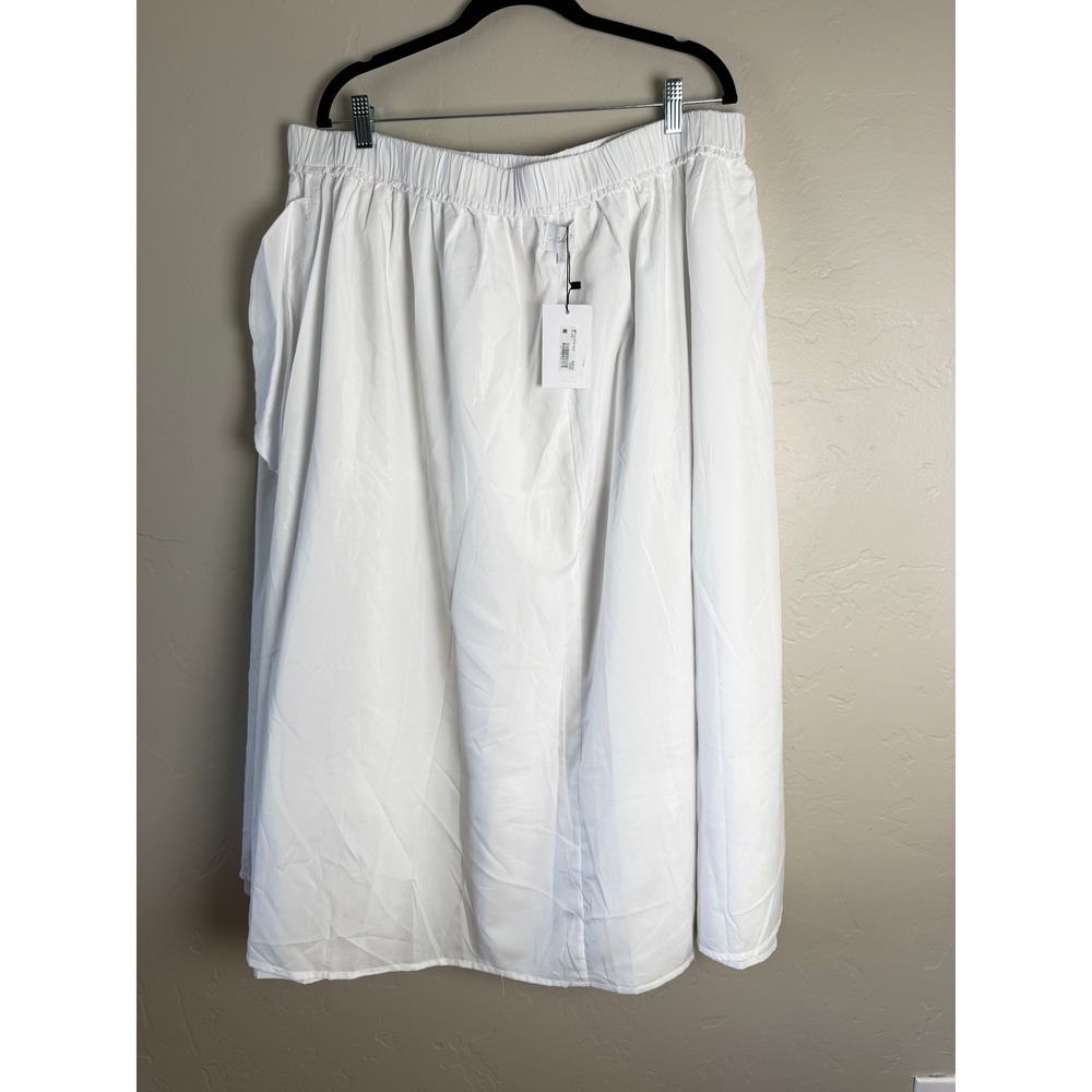 NWT Sugarlips Curve Flores White Cotton Tiered Pleated Midi Skirt Pockets 2X - Picture 9 of 14
